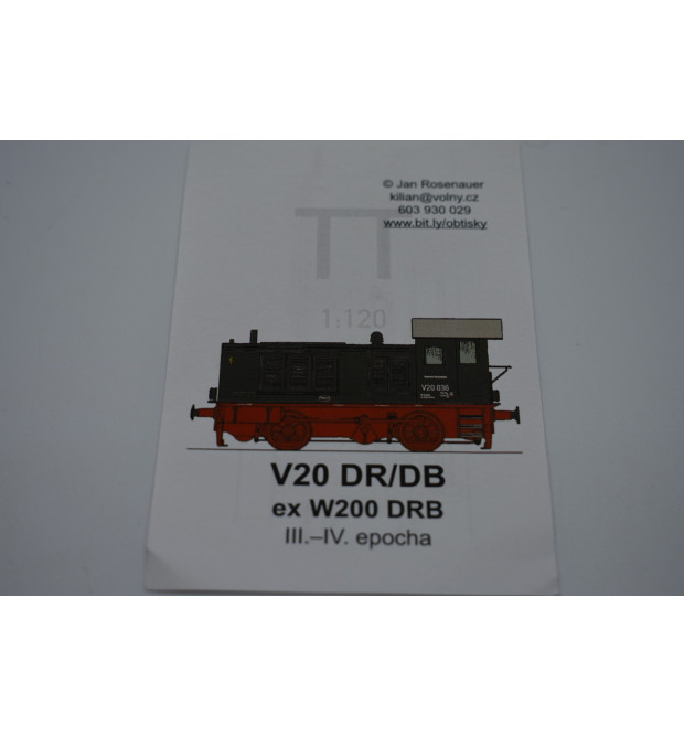 Popis dieselovej lokomotívy V20  "DR", "DB" - (TT)