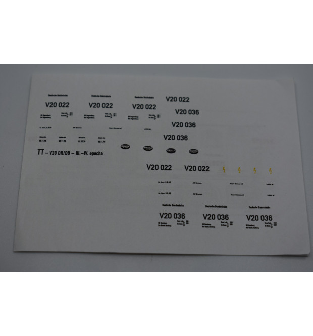Popis dieselovej lokomotívy V20  "DR", "DB" - (TT)