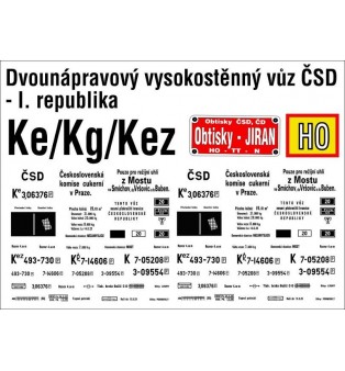 Popis Otvoreného vagóniku Ke/Kg/Kez ČSD (H0)
