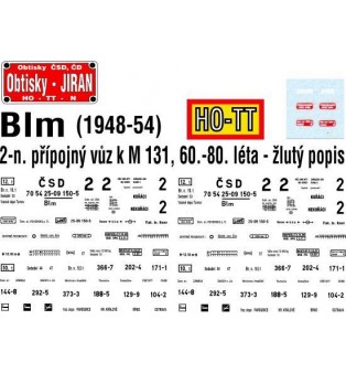 Popis na prípojný vagón Blm (1948-54) k M131 "ČSD" (H0)